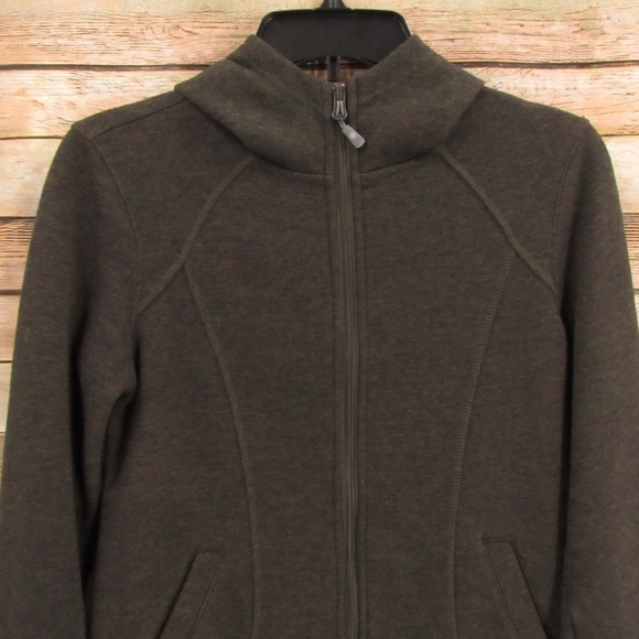 Athleta Brown/Black Front Zip Hoodie Jacket S - Picture 3 of 16